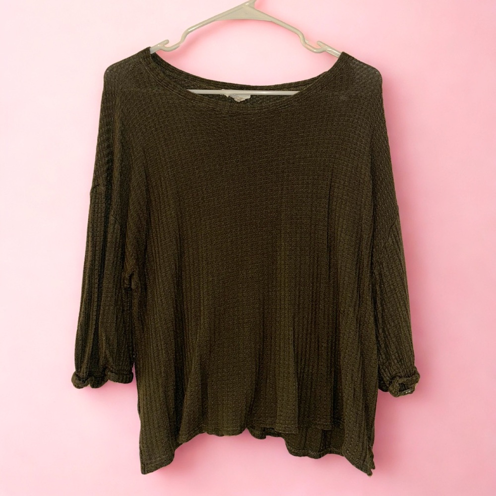 LOFT | Green 3/4 Sleeve Relaxed Blouse | Size S